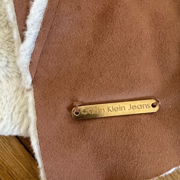 Kids Calvin Klein Suede and Sherpa Vest | 24 Months - Picture 3 of 5